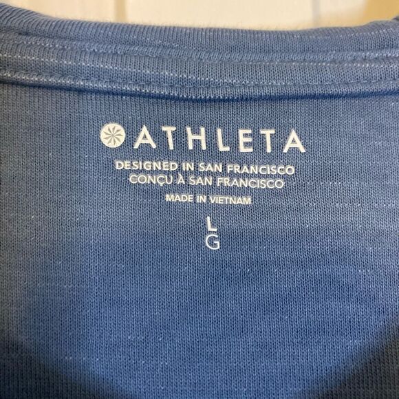 Athleta Sundown Alliance Hoodie Sweatshirt Cottage Blue Oversized Size L - Picture 4 of 6